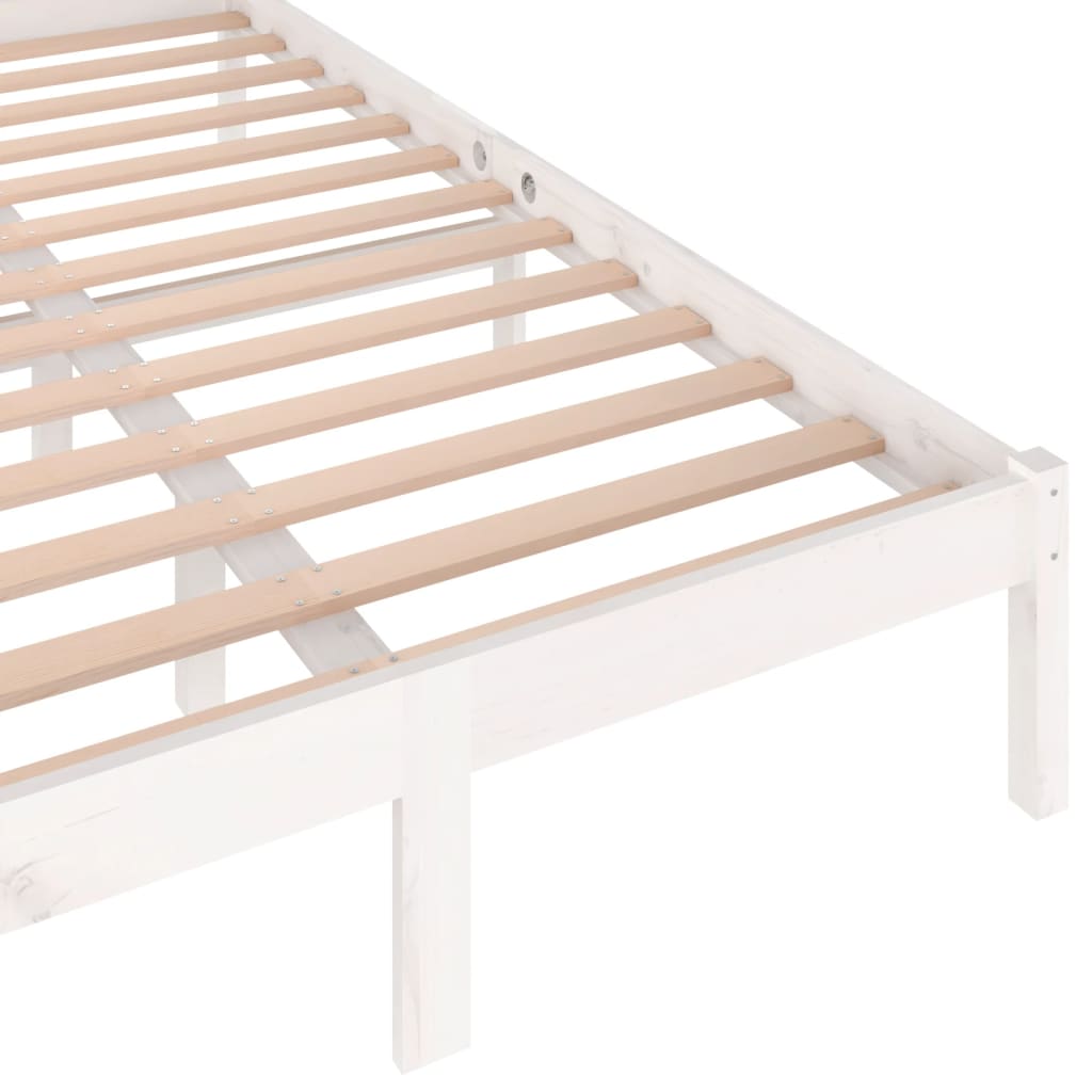 vidaXL Bedframe massief grenenhout wit 120x200 cm