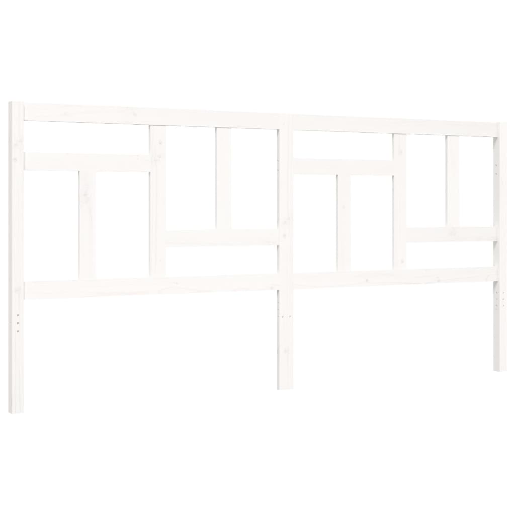 vidaXL Bedframe met hoofdbord massief hout wit 200x200 cm