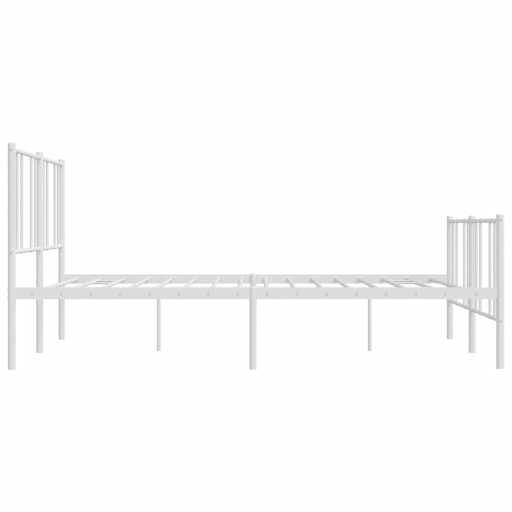 vidaXL Bedframe met hoofd- en voeteneinde metaal wit 193x203 cm