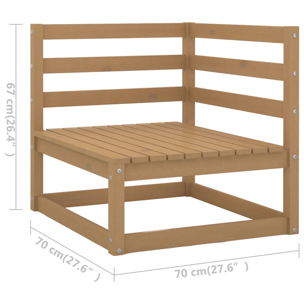 vidaXL 7-delige Loungeset massief grenenhout honingbruin