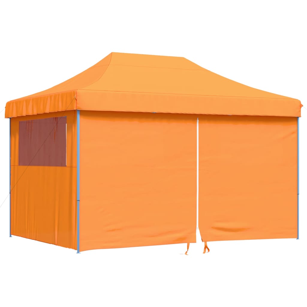 vidaXL Partytent inklapbaar pop-up met 4 zijwanden oranje