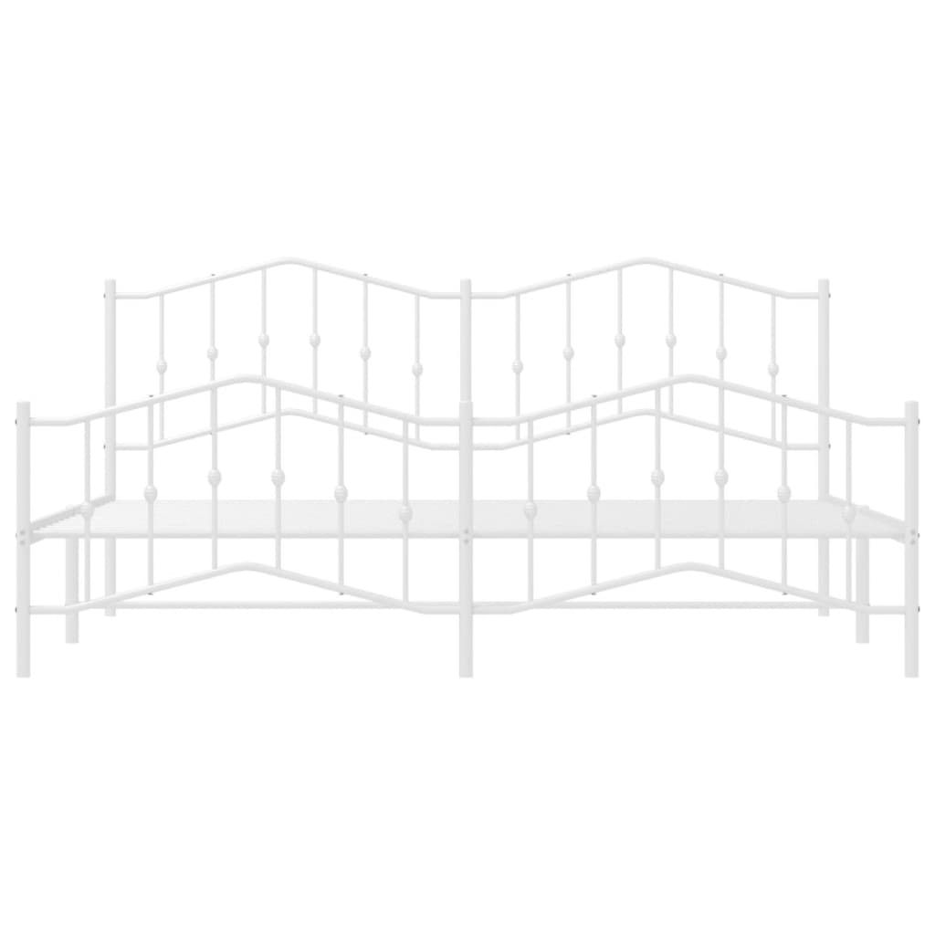 vidaXL Bedframe met hoofd- en voeteneinde metaal wit 200x200 cm