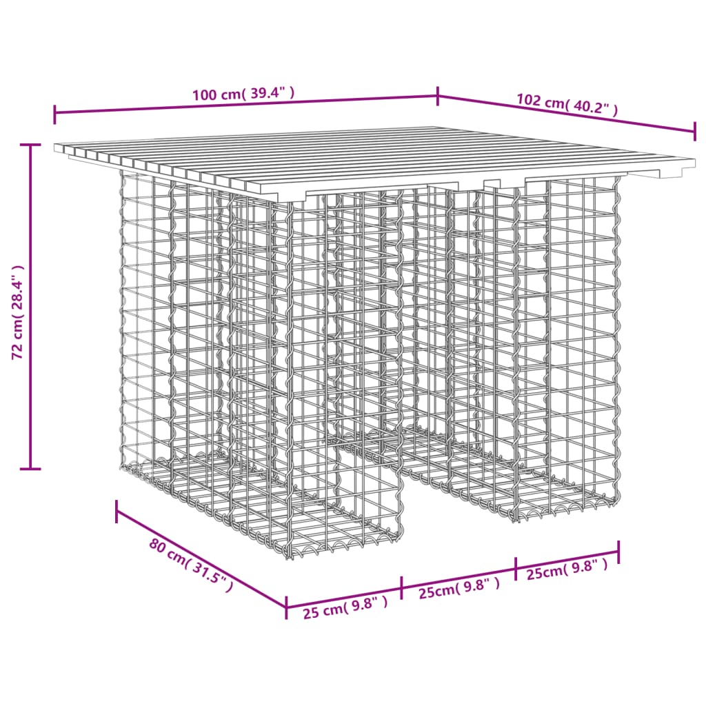 vidaXL Tuinbank schanskorfontwerp 100x102x72 cm massief douglashout