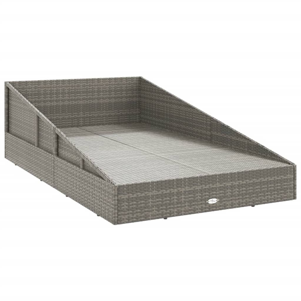 vidaXL Tuinbed 110x200 cm poly rattan grijs