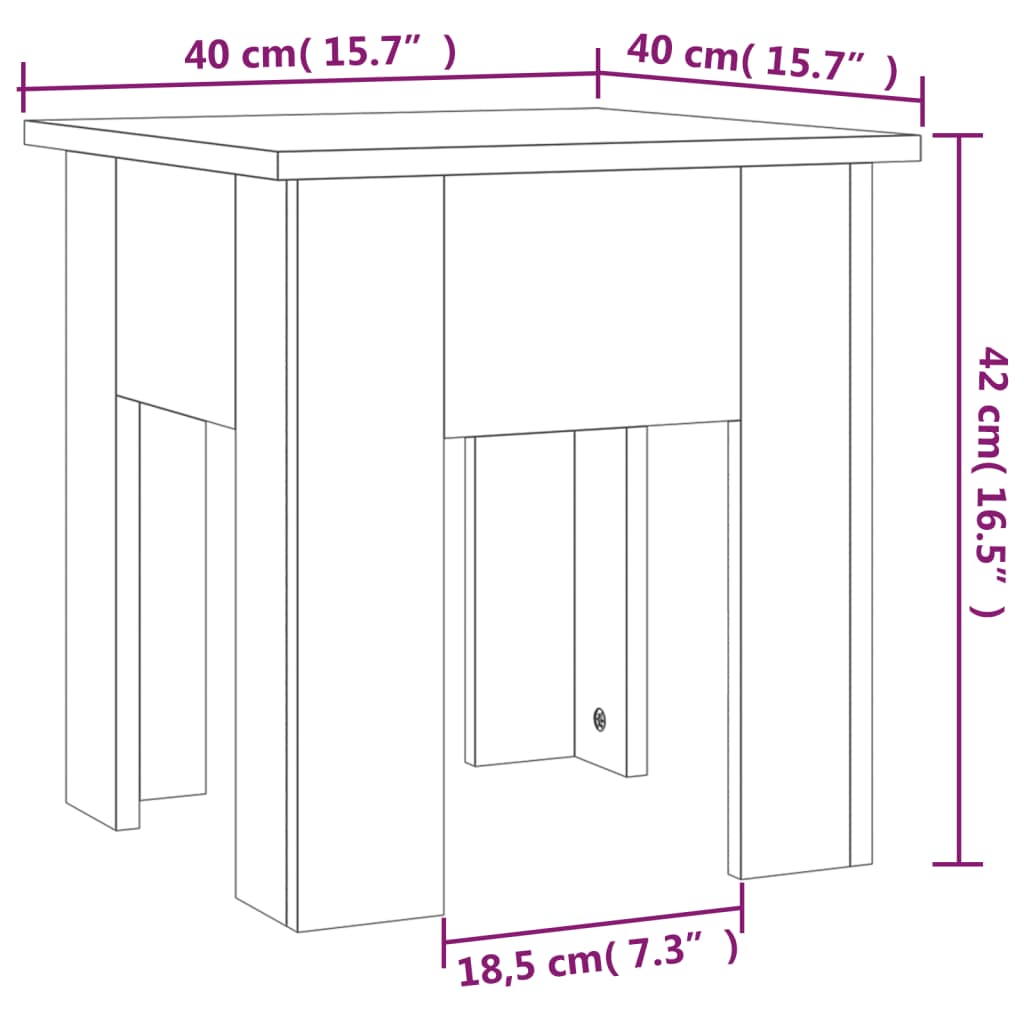 vidaXL Salontafel 40x40x42 cm bewerkt hout wit