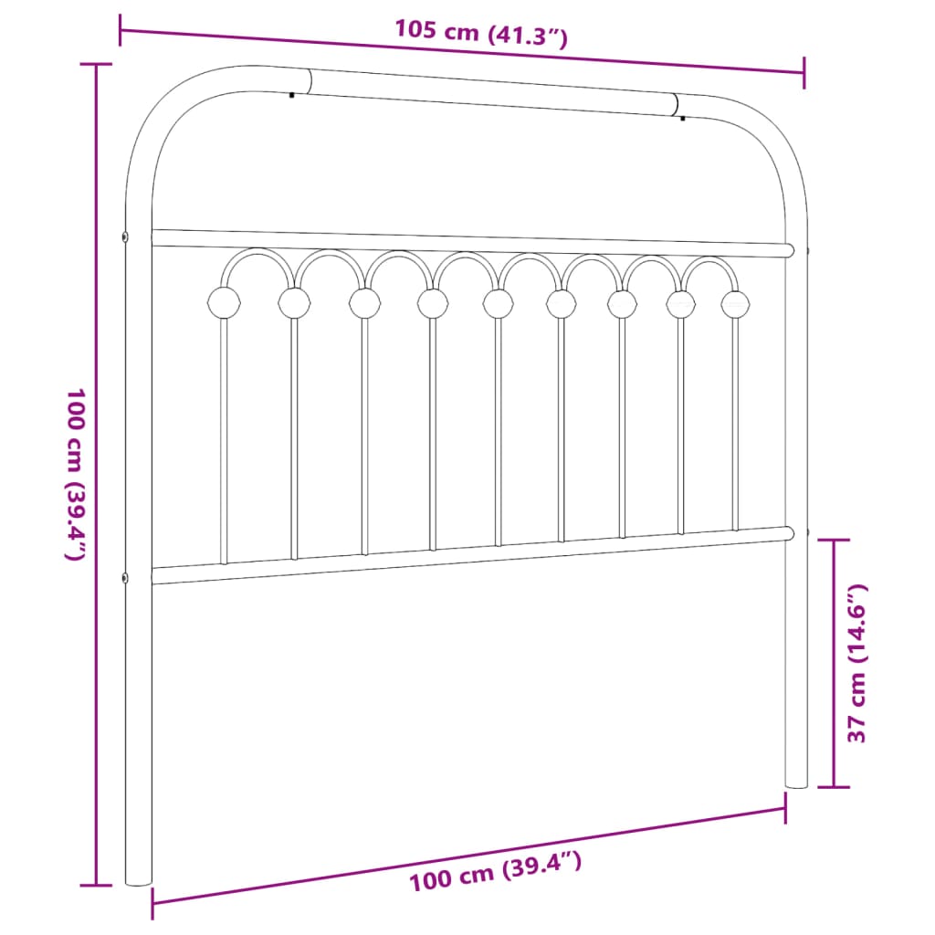 vidaXL Hoofdbord 100 cm metaal wit