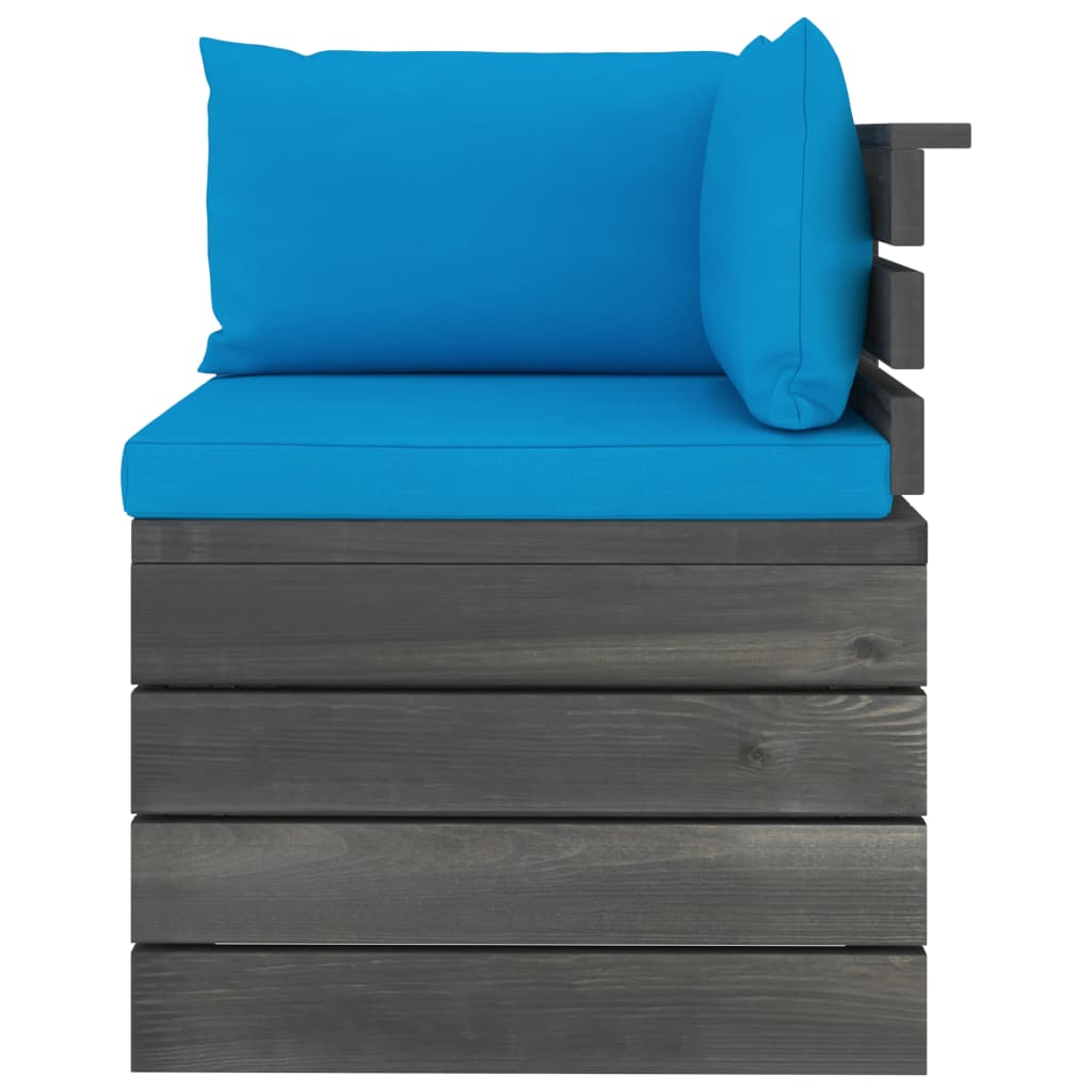 vidaXL 7-delige Loungeset met kussens pallet massief grenenhout