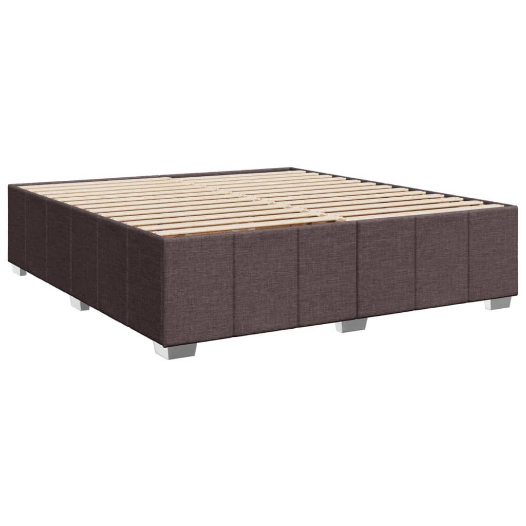 vidaXL Boxspring met matras stof donkerbruin 200x200 cm