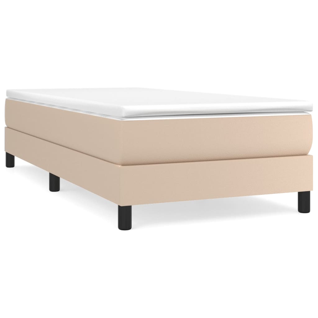 vidaXL Bedframe kunstleer cappuccinokleurig 90x190 cm