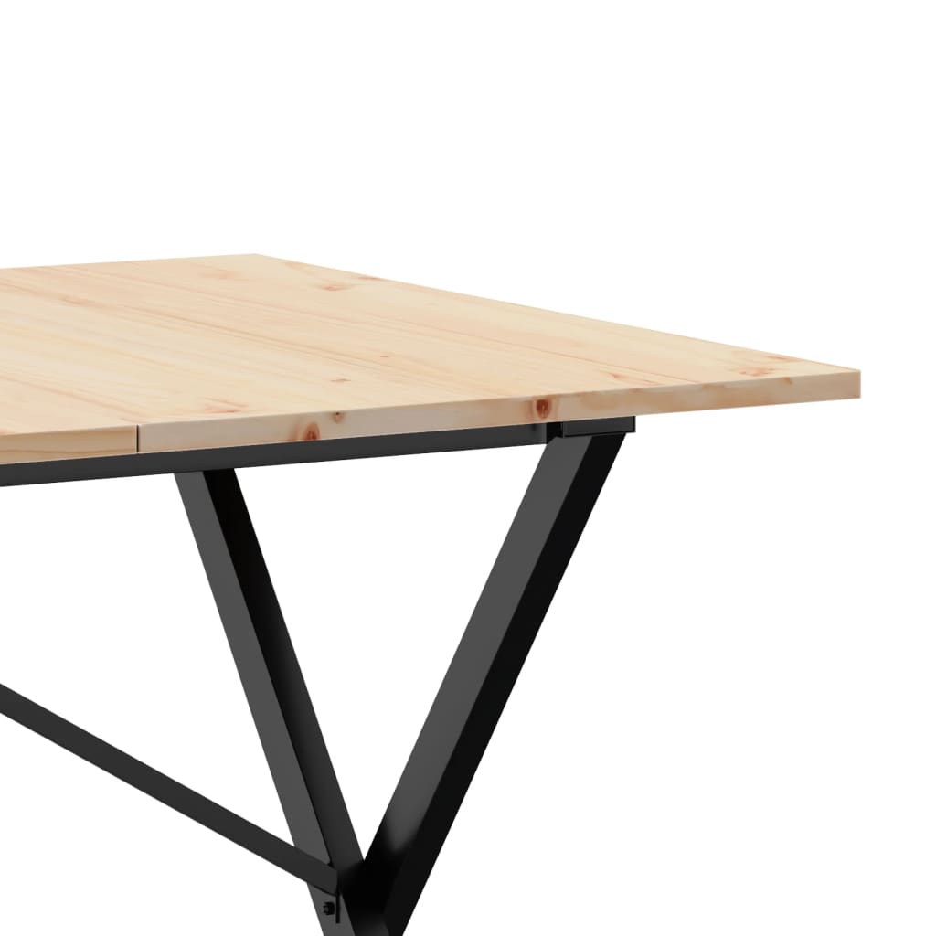 vidaXL Eettafel X-frame 160x80x75 cm massief grenenhout en gietijzer