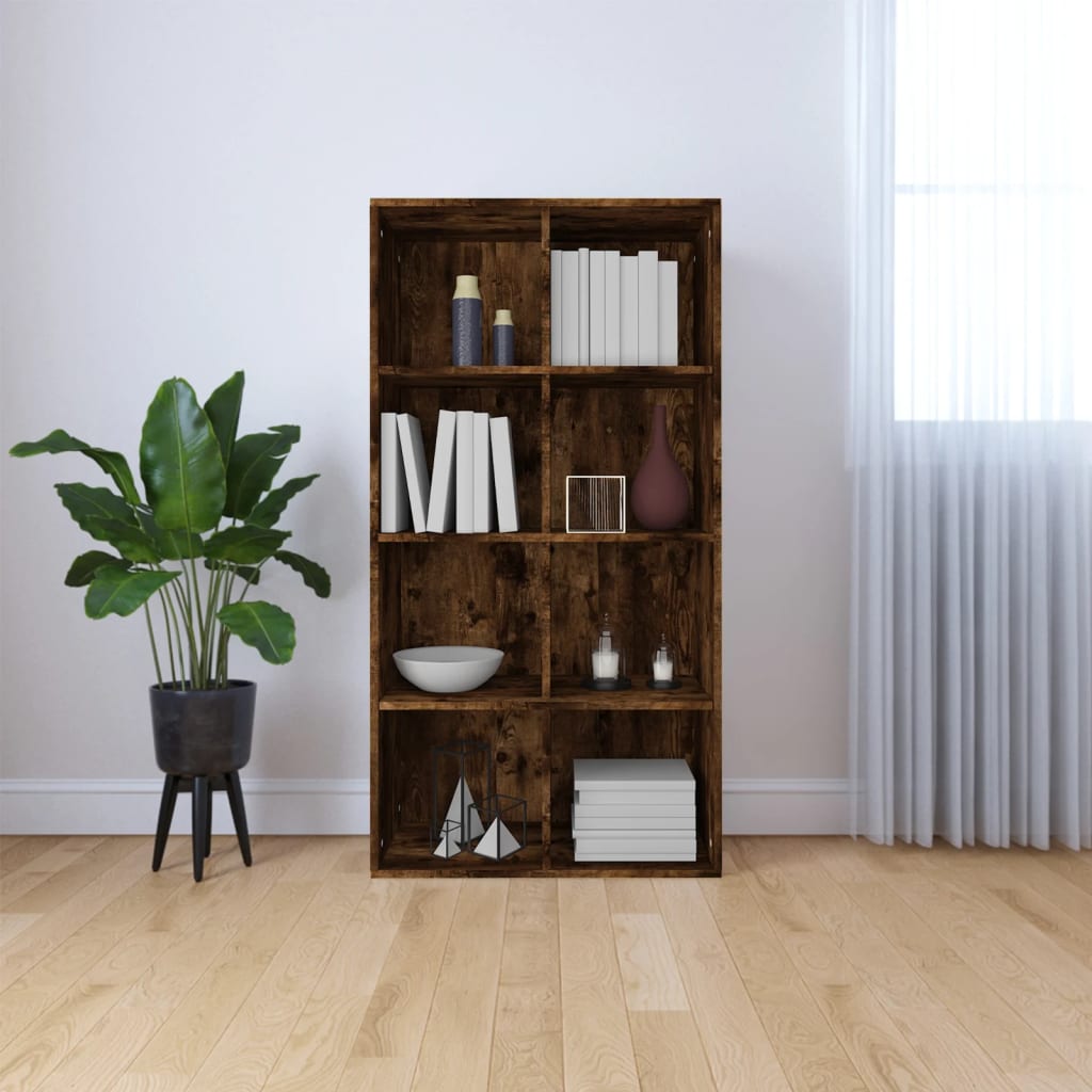 vidaXL Boekenkast 66x30x130 cm bewerkt hout gerookt eikenkleurig