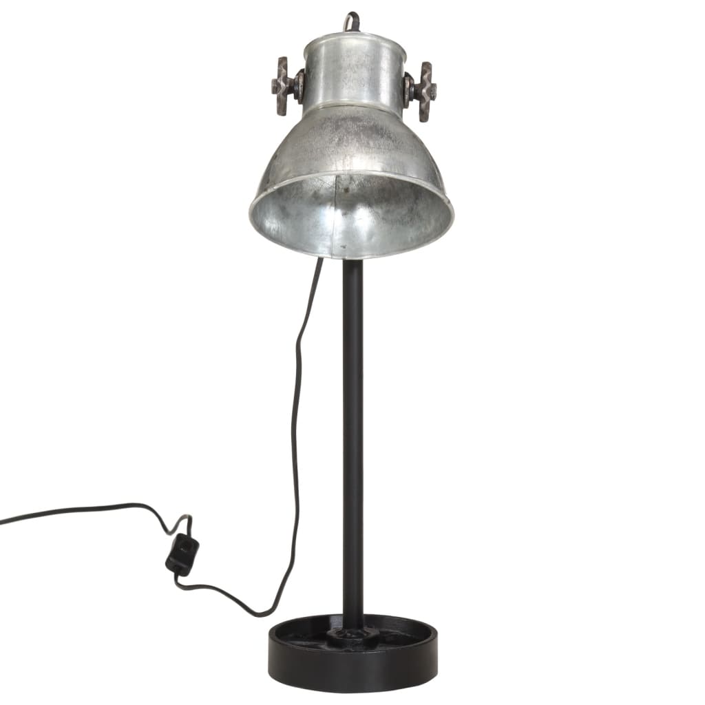 vidaXL Bureaulamp 25 W E27 15x15x55 cm vintage zilverkleurig