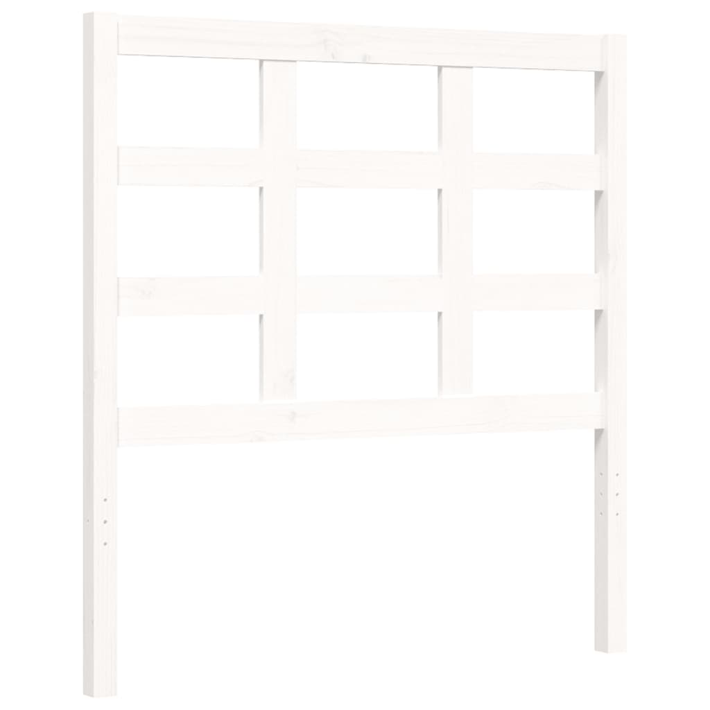 vidaXL Bedframe met hoofdbord massief hout wit 90x200 cm