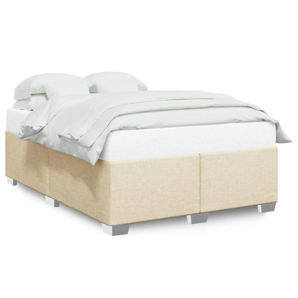 vidaXL Bedframe zonder matras stof crèmekleurig 160x200 cm