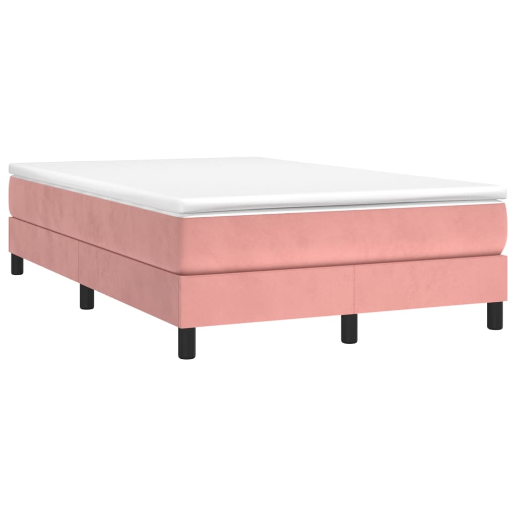 vidaXL Boxspring met matras fluweel roze 120x190 cm