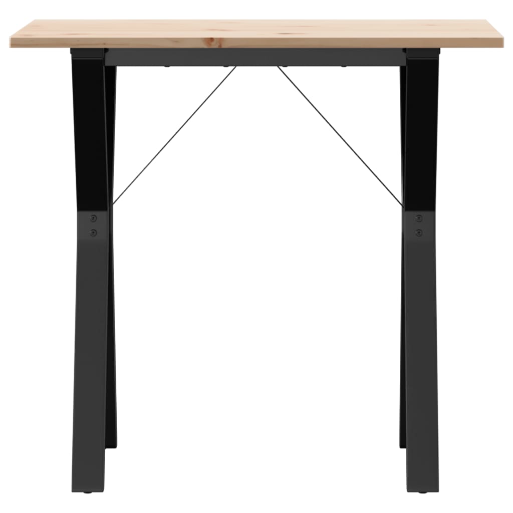 vidaXL Eettafel Y-frame 80x50x75 cm massief grenenhout en gietijzer