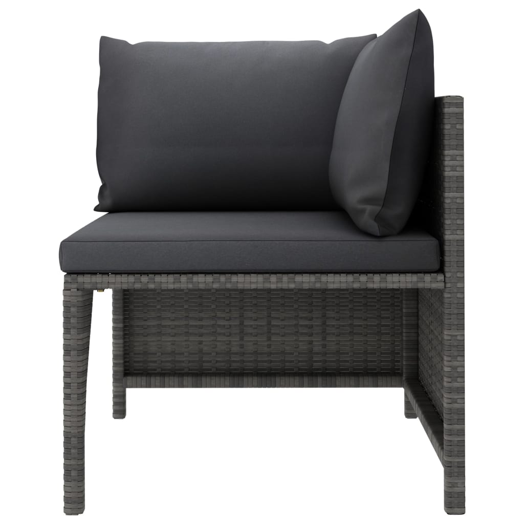 vidaXL 8-delige Loungeset met kussens poly rattan grijs