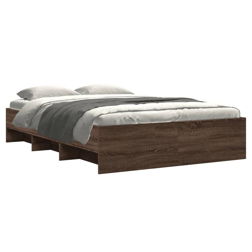 vidaXL Bedframe zonder matras bewerkt hout bruin eikenkleur 140x200 cm