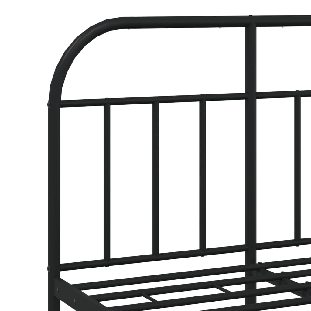 vidaXL Bedframe met hoofd- en voeteneinde metaal zwart 120x190 cm