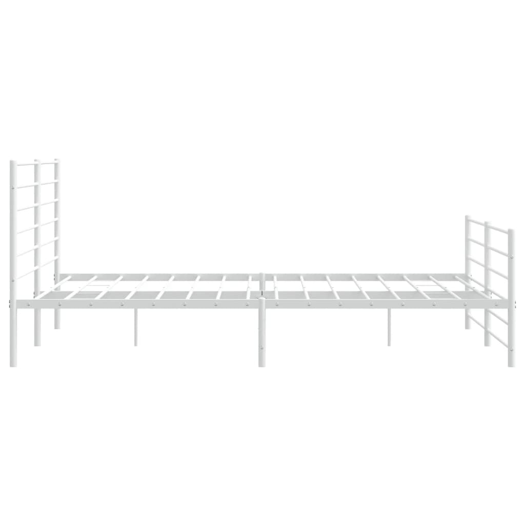 vidaXL Bedframe met hoofd- en voeteneinde metaal wit 180x200 cm