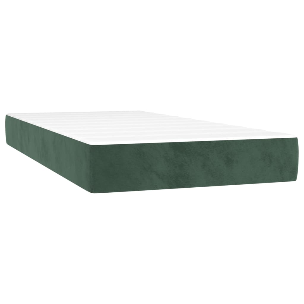 vidaXL Boxspring met matras fluweel donkergroen 100x200 cm