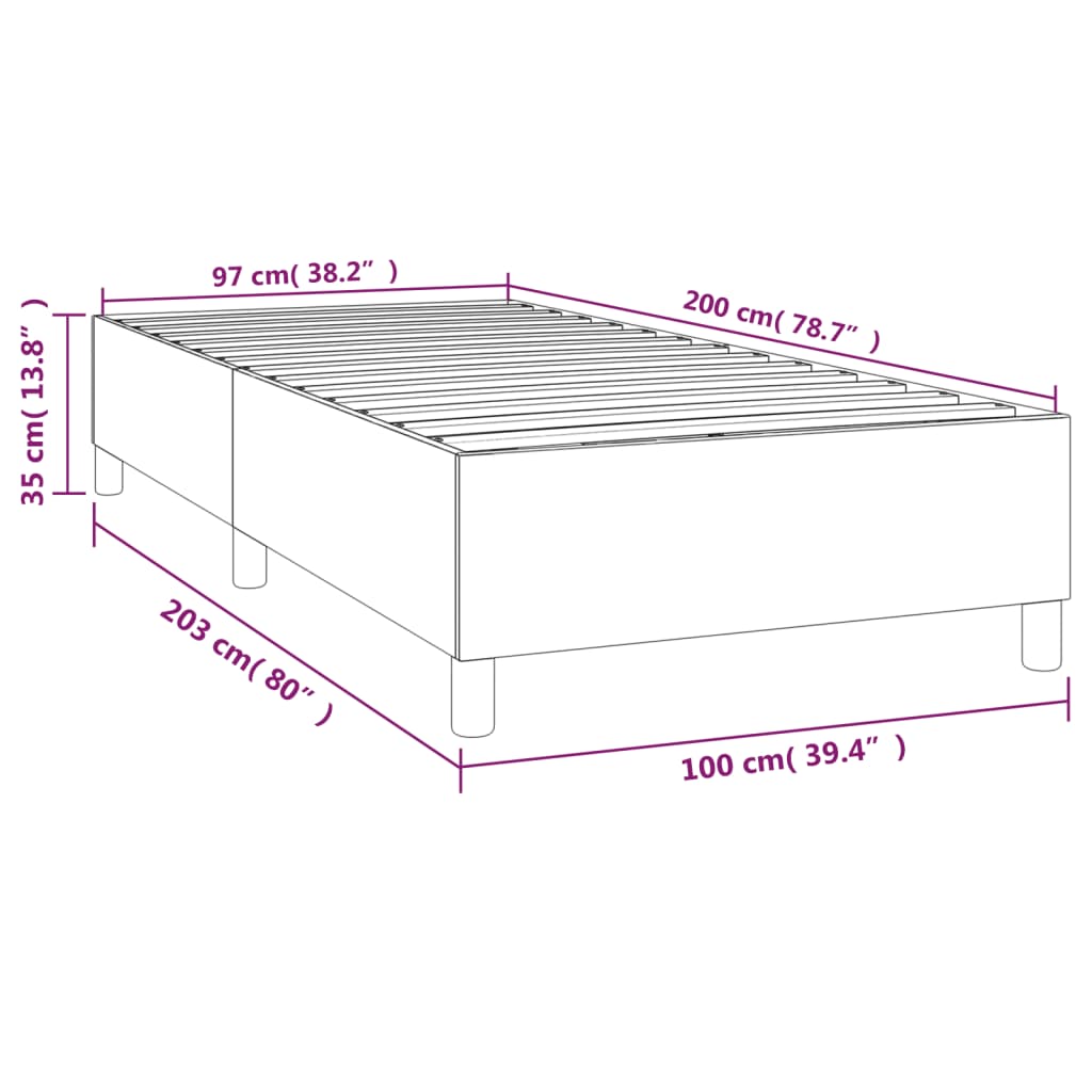 vidaXL Bedframe fluweel zwart 100x200 cm