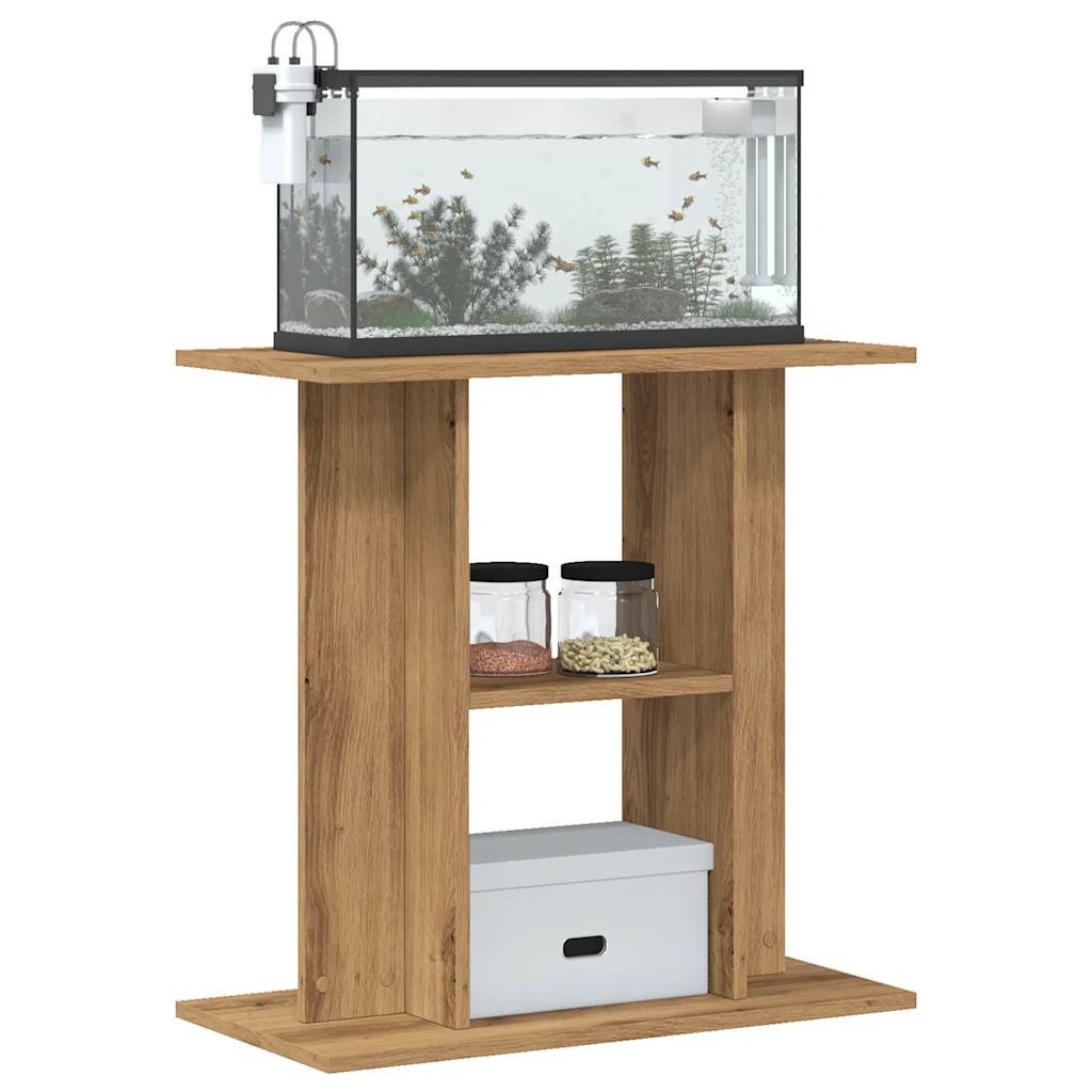 vidaXL Aquariumstandaard 60x30x60cm bewerkt hout artisanaal eikenkleur