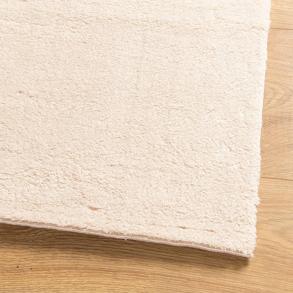 vidaXL Vloerkleed HUARTE laagpolig zacht wasbaar 100x200 cm beige