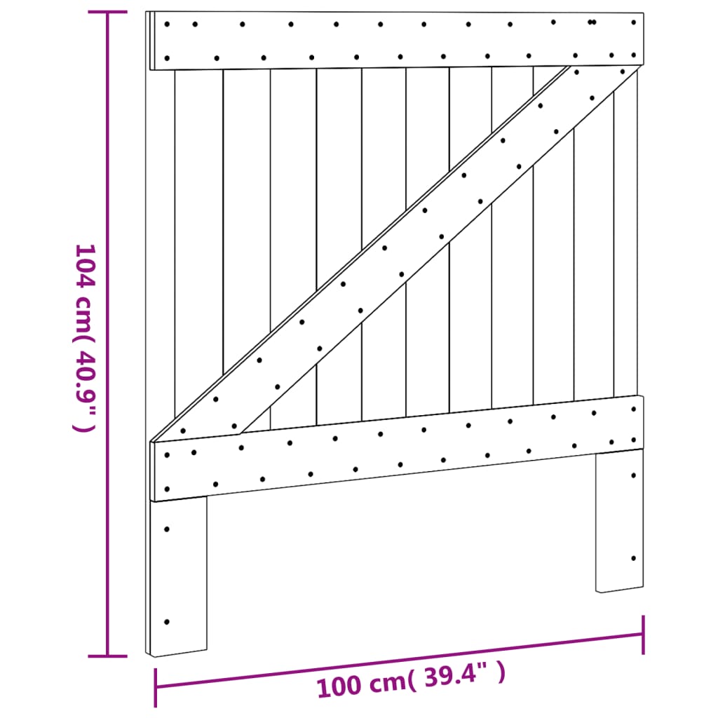 vidaXL Hoofdbord 100x104 cm massief grenenhout