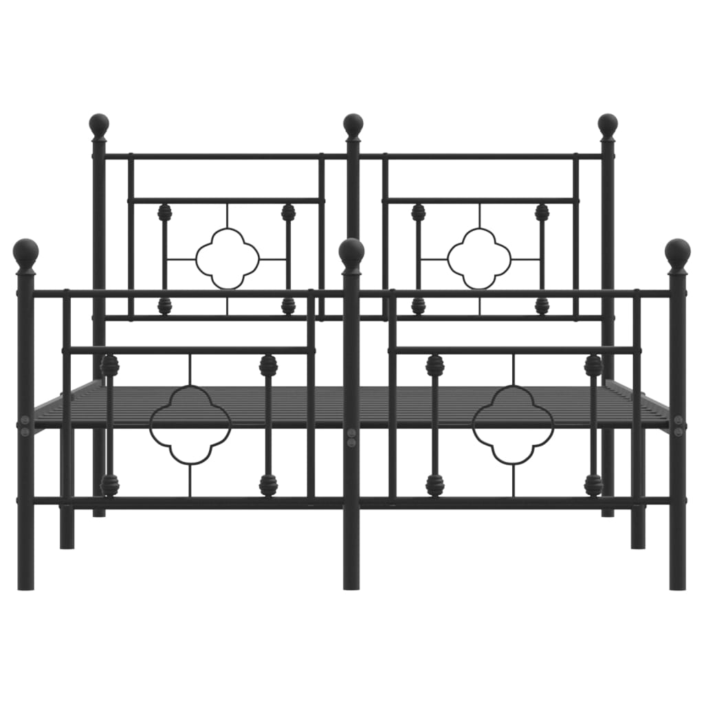 vidaXL Bedframe met hoofd- en voeteneinde metaal zwart 120x200 cm