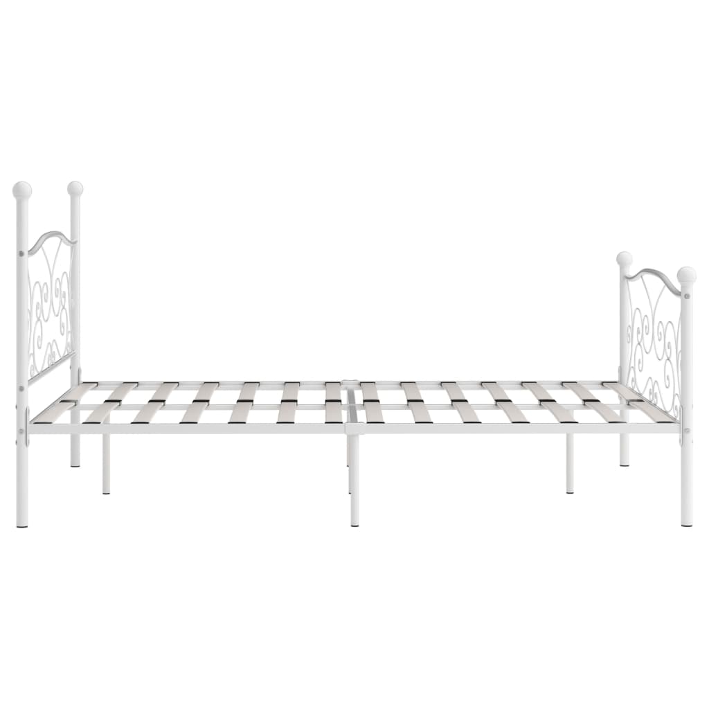 vidaXL Bedframe met lattenbodem metaal wit 140x200 cm