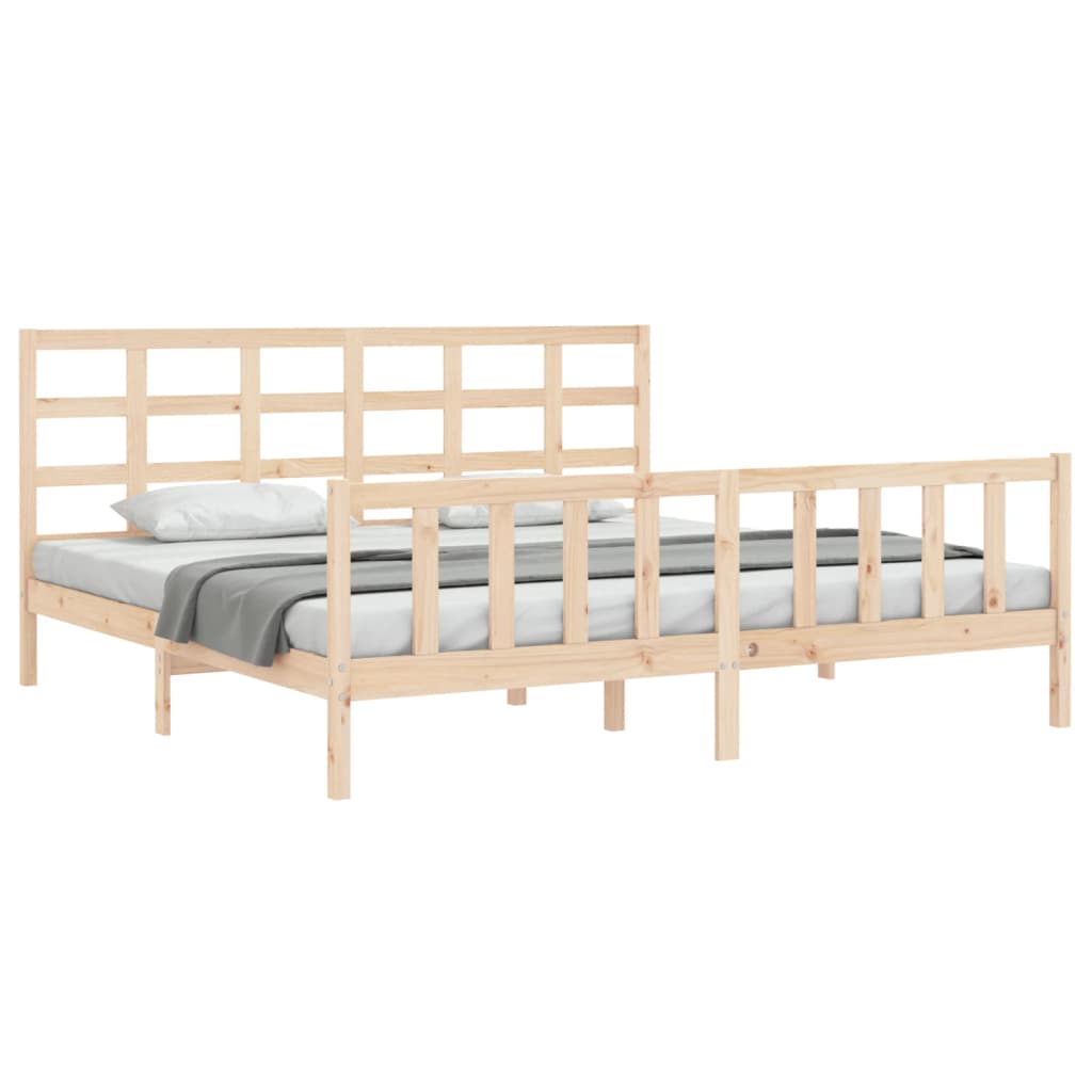 vidaXL Bedframe met hoofdbord massief hout