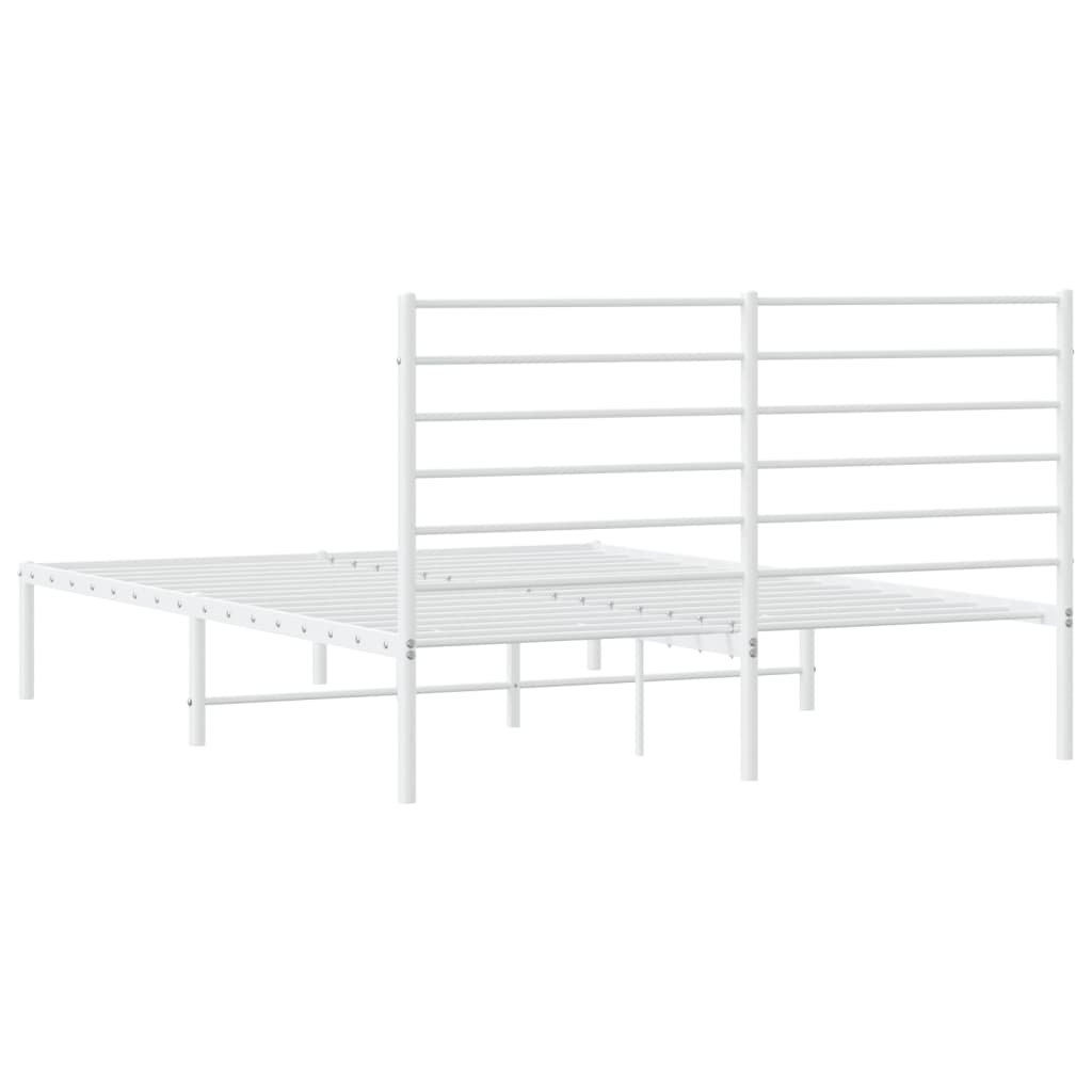 vidaXL Bedframe met hoofdbord metaal wit 120x190 cm