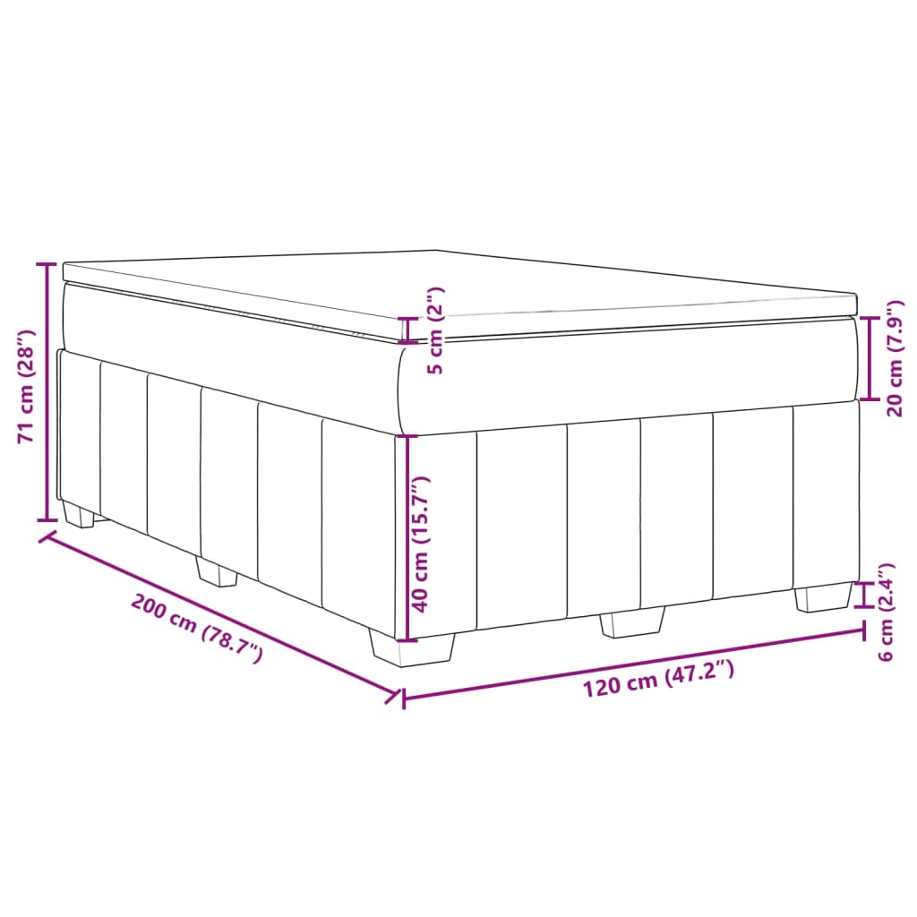 vidaXL Boxspring met matras stof blauw 120x200 cm