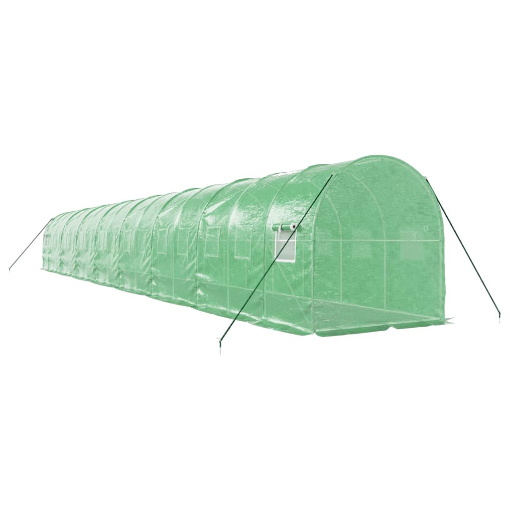 vidaXL Tuinkas met stalen frame 32 m² 16x2x2 m groen