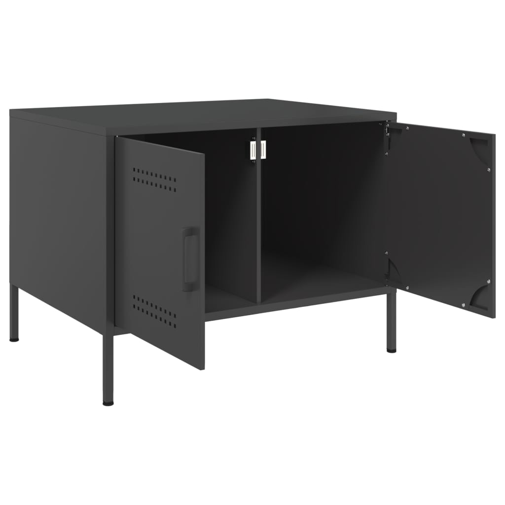 vidaXL Salontafel 68x50x50,5 cm staal zwart