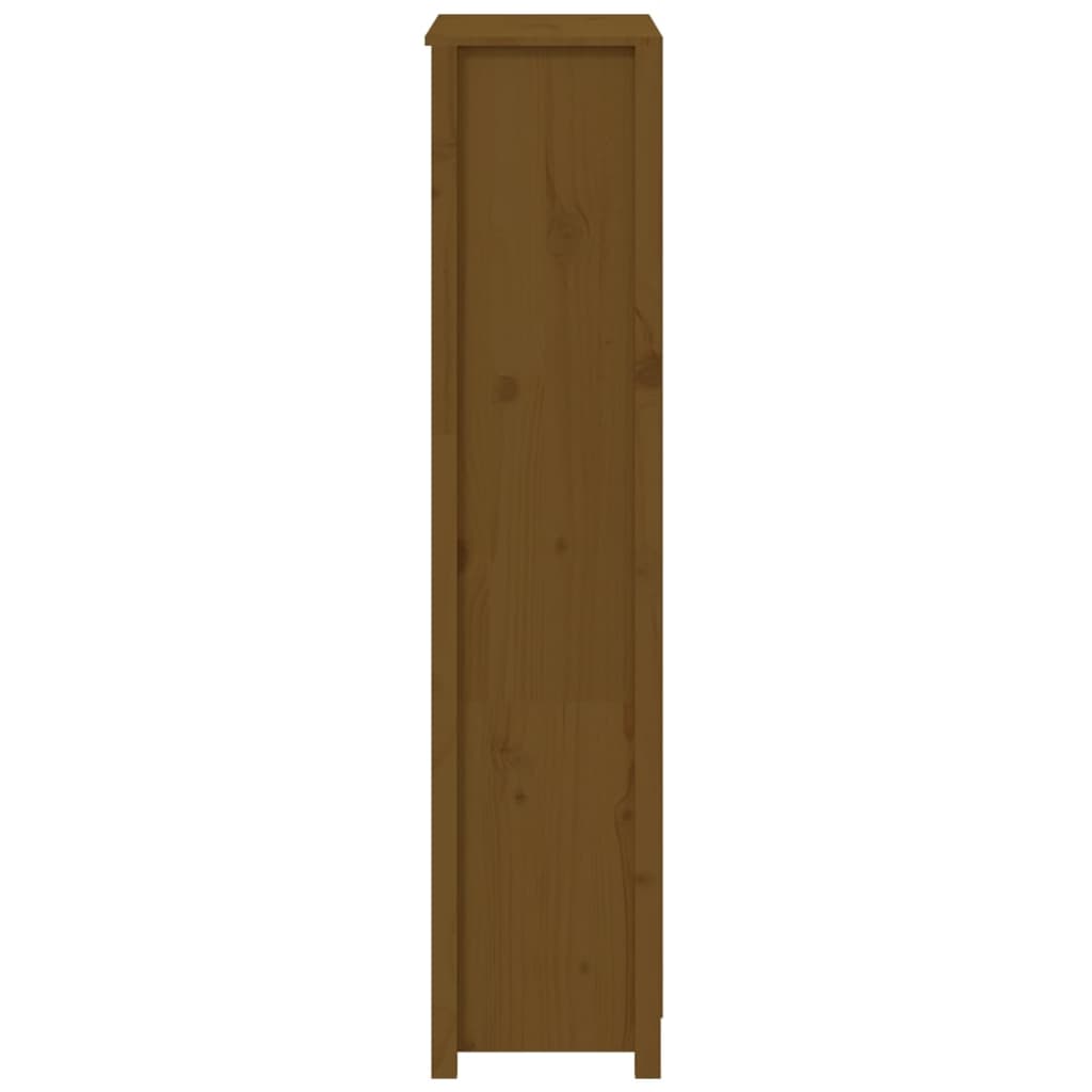 vidaXL Hoge kast 80x35x154 cm massief grenenhout honingbruin