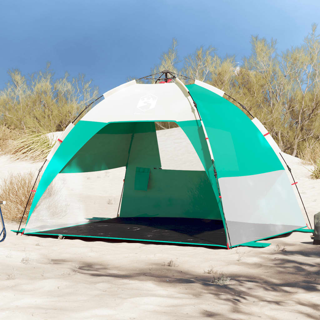 vidaXL strandtent 2-persoons waterdicht snelontgrendeling zeegroen