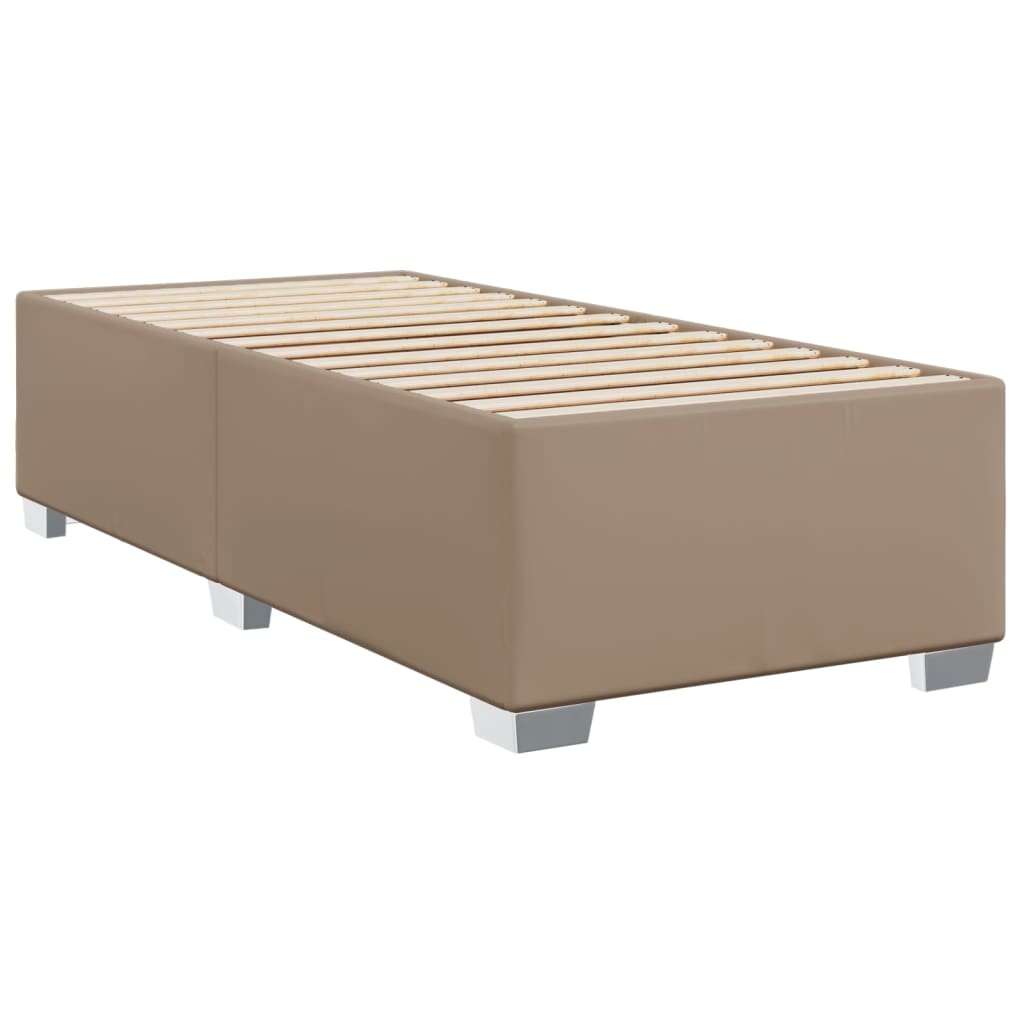 vidaXL Boxspring met matras kunstleer cappuccinokleurig 80x200 cm