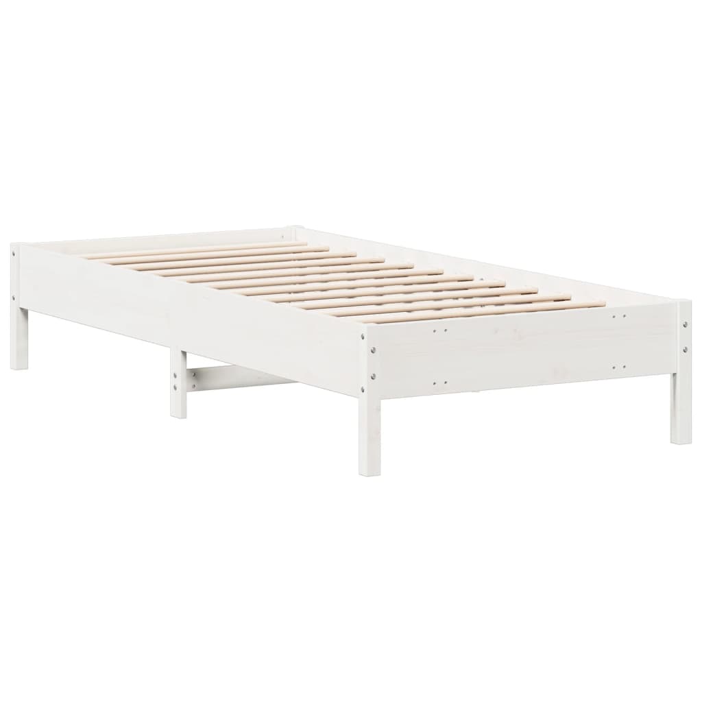 vidaXL Bedframe zonder matras massief grenenhout wit 90x200 cm