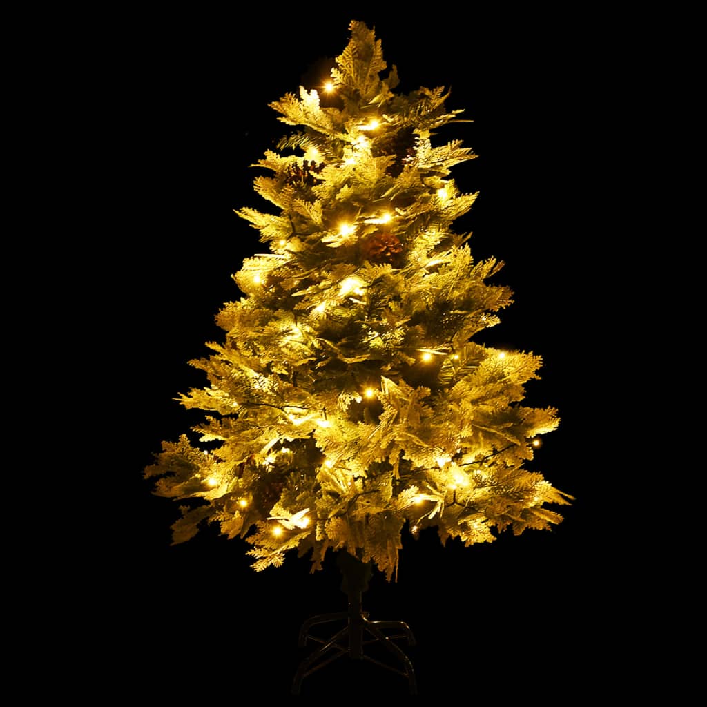 vidaXL Kerstboom met LED en dennenappels 120 cm PVC en PE groen