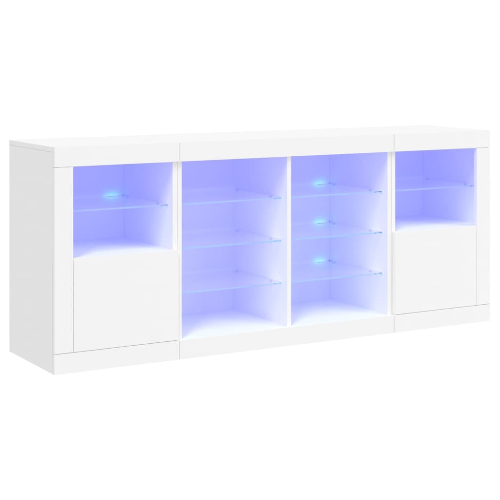 vidaXL Dressoir met LED-verlichting 163x37x67 cm wit