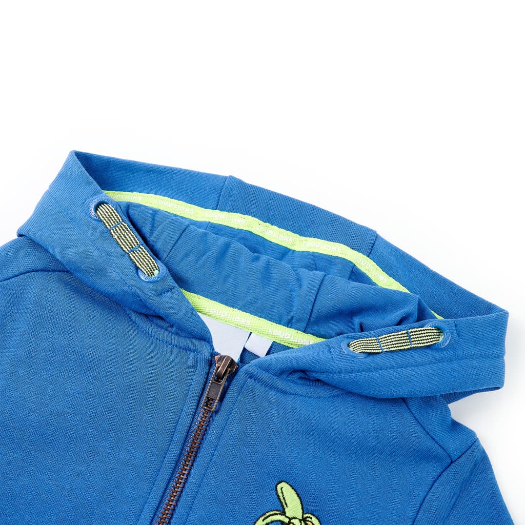 Kindervest met capuchon en rits 116 blauw