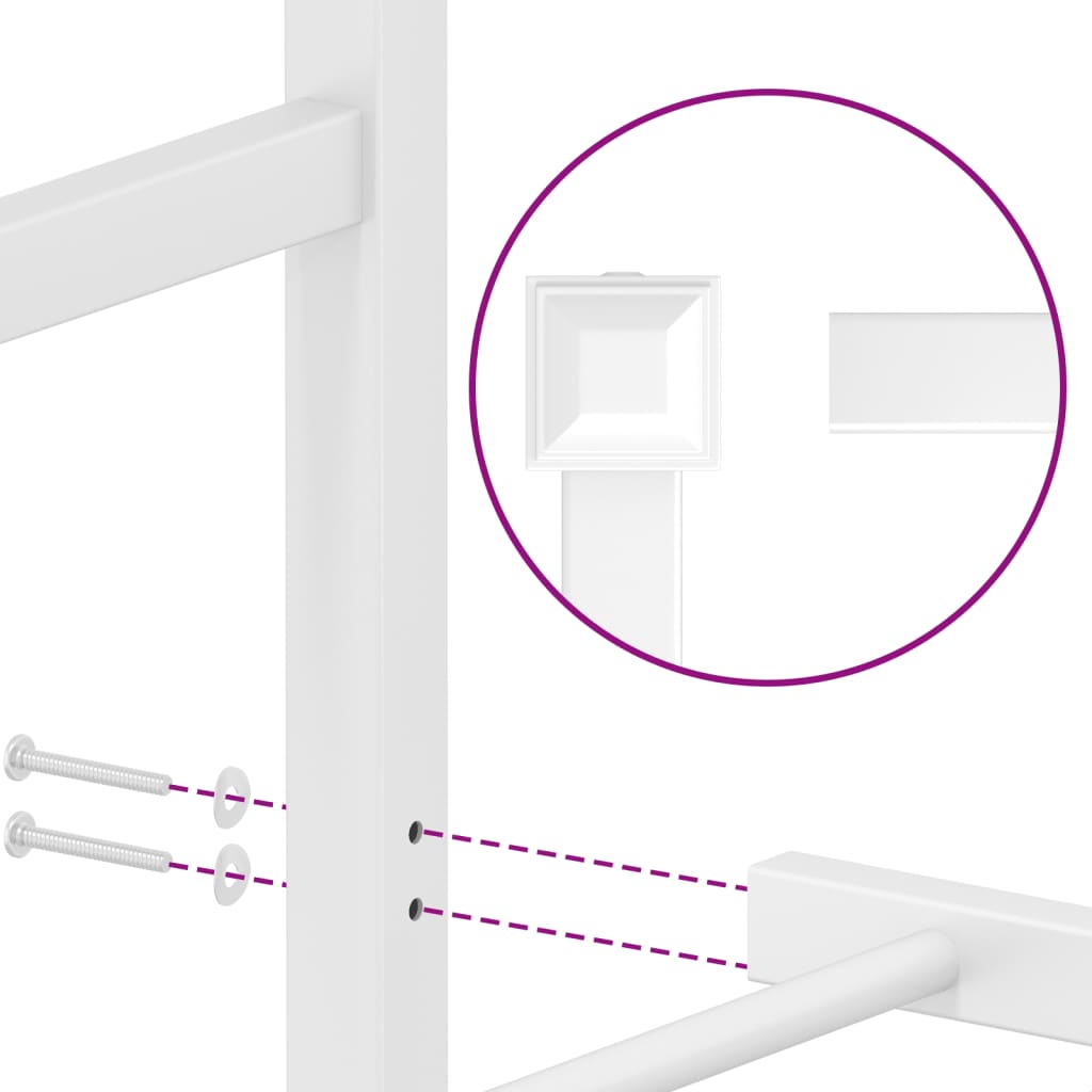 vidaXL Bedframe met hoofd- en voeteneinde metaal wit 200x200 cm