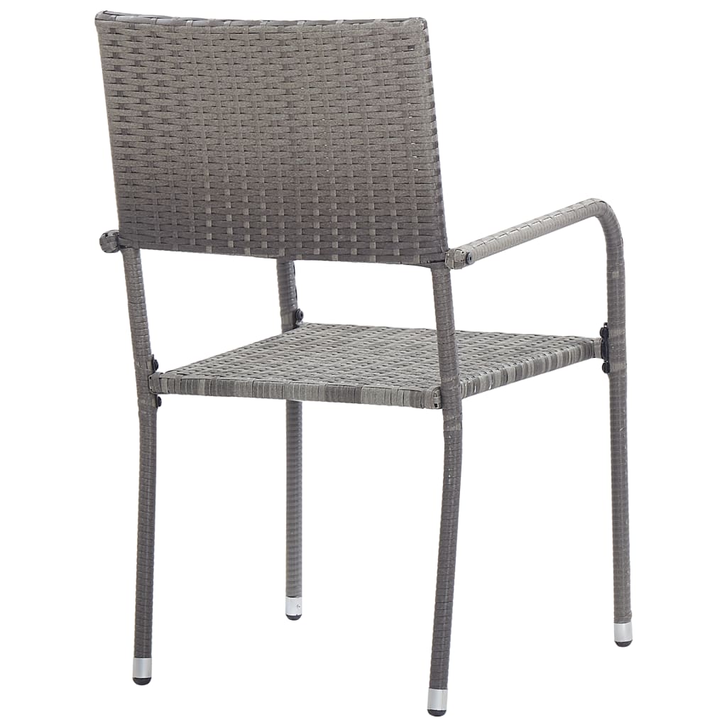 vidaXL Tuinstoelen 2 st stapelbaar poly rattan grijs