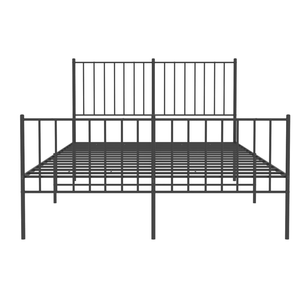 vidaXL Bedframe met hoofd- en voeteneinde metaal zwart 120x190 cm