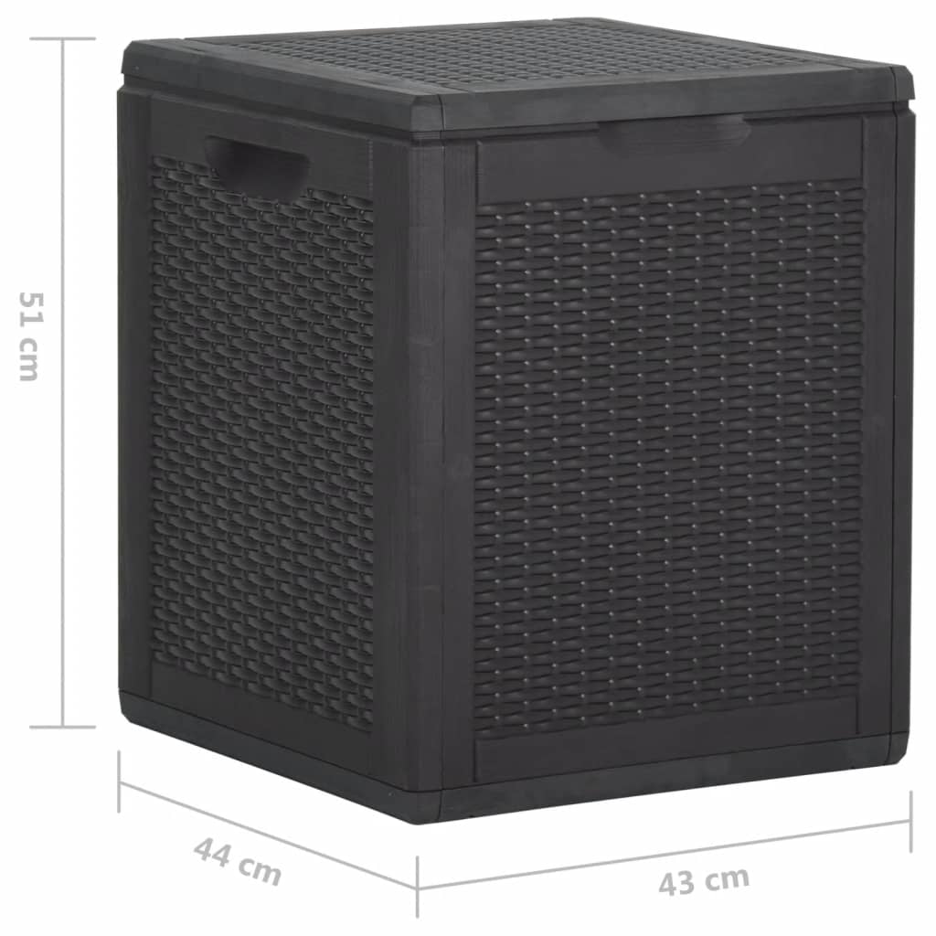 vidaXL Tuinbox 90 L PP rattan zwart