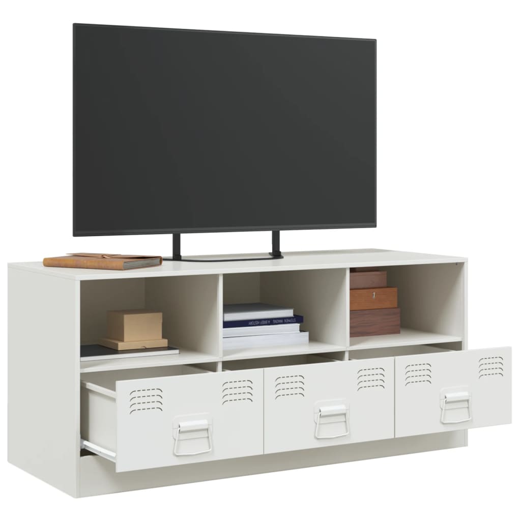 vidaXL Tv-meubel 99x39x44 cm staal wit