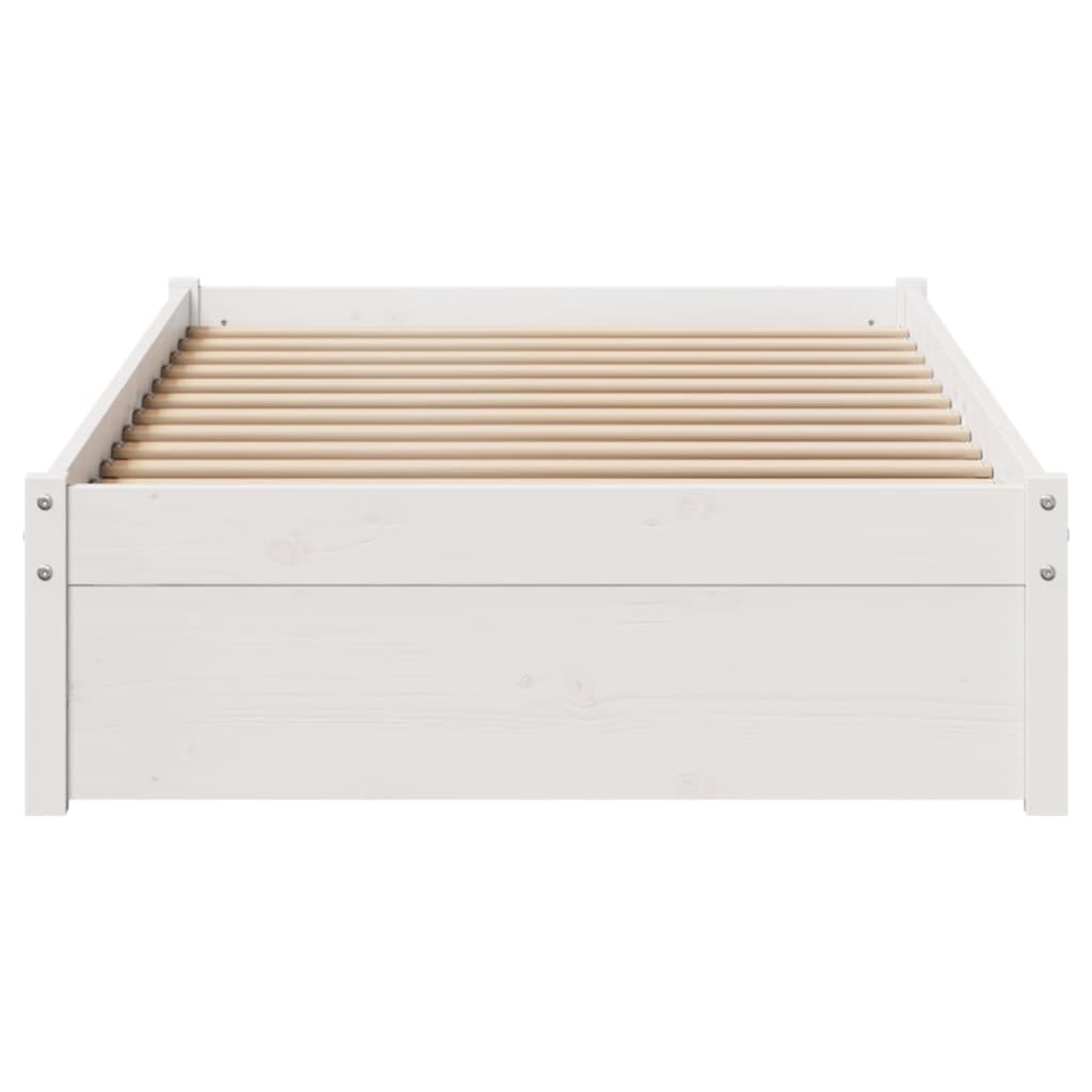 vidaXL Bedframe zonder matras massief grenenhout wit 90x200 cm