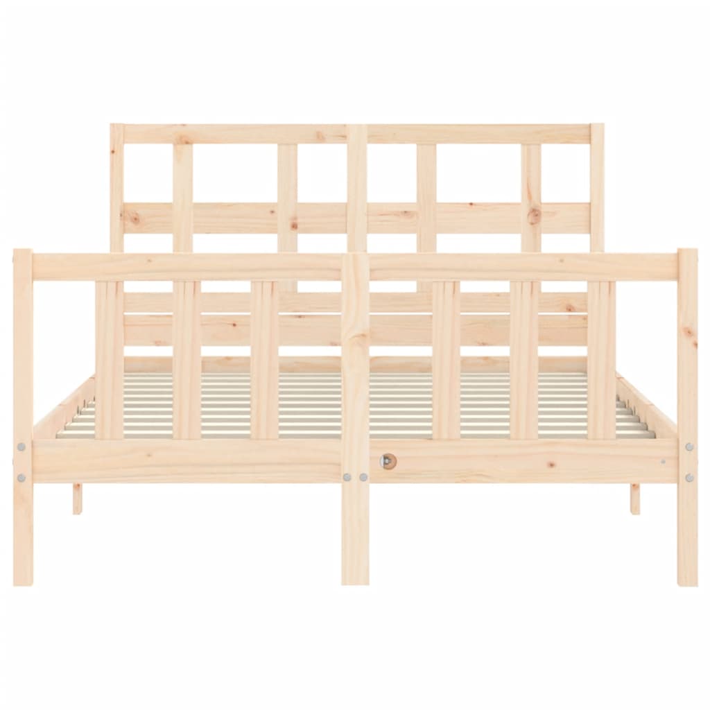 vidaXL Bedframe met hoofdbord massief hout